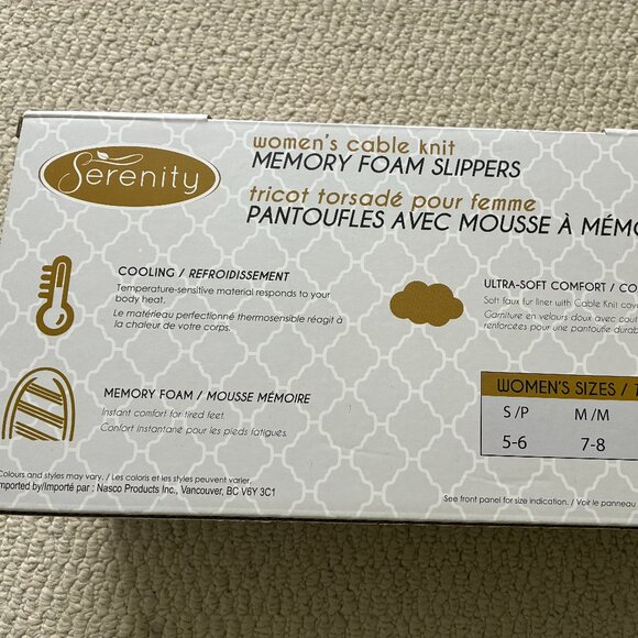 NEW in original box. Women's Slippers. Pink cable knit Memory Foam.  Size M - Picture 3 of 3